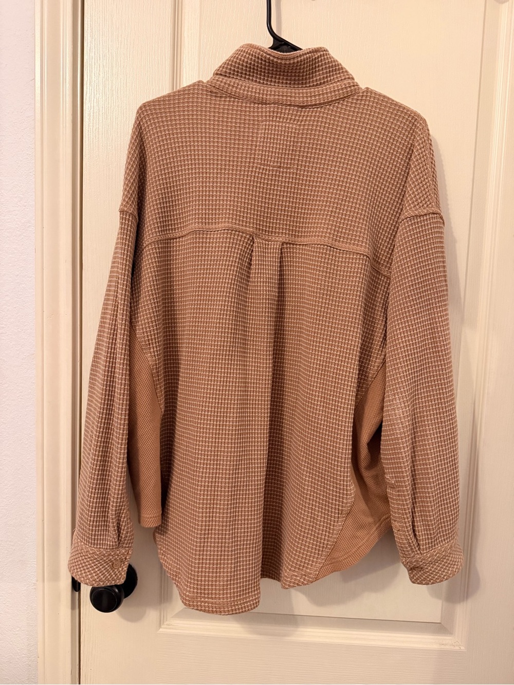 aerie Tan Waffle-Knit Shirt - Picture 5 of 7